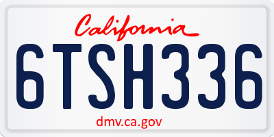 CA license plate 6TSH336