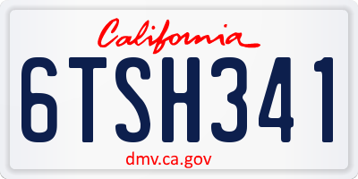 CA license plate 6TSH341