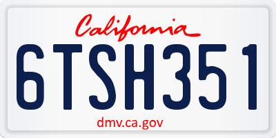 CA license plate 6TSH351