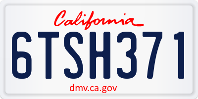 CA license plate 6TSH371