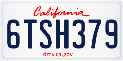 CA license plate 6TSH379