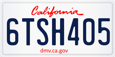 CA license plate 6TSH405