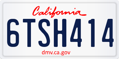 CA license plate 6TSH414