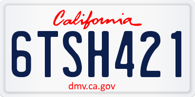 CA license plate 6TSH421