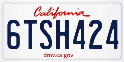 CA license plate 6TSH424