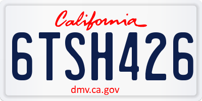 CA license plate 6TSH426
