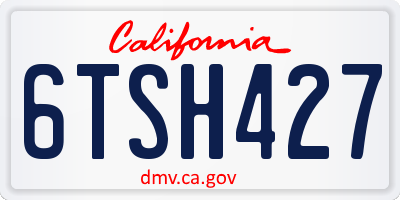 CA license plate 6TSH427