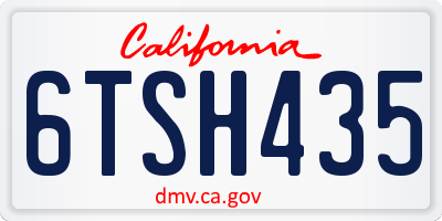 CA license plate 6TSH435