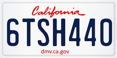 CA license plate 6TSH440