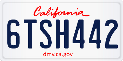 CA license plate 6TSH442