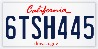 CA license plate 6TSH445