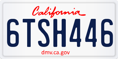 CA license plate 6TSH446