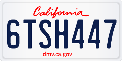 CA license plate 6TSH447