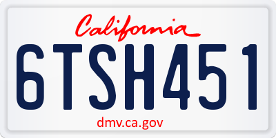CA license plate 6TSH451