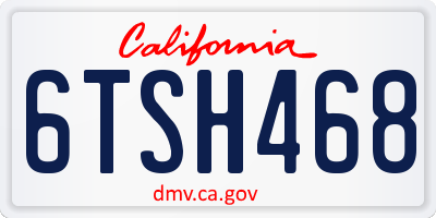 CA license plate 6TSH468
