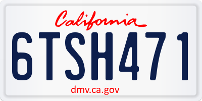 CA license plate 6TSH471