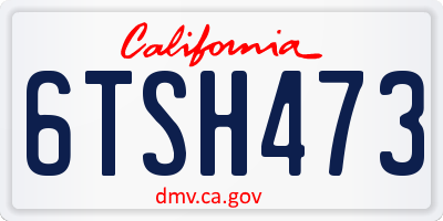 CA license plate 6TSH473
