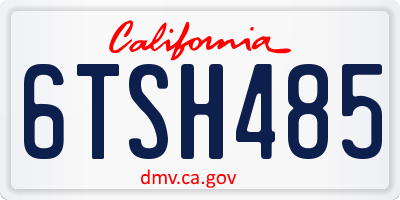 CA license plate 6TSH485