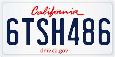 CA license plate 6TSH486