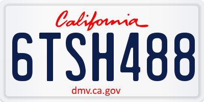 CA license plate 6TSH488