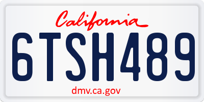 CA license plate 6TSH489