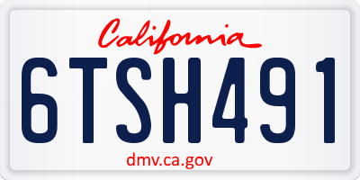 CA license plate 6TSH491