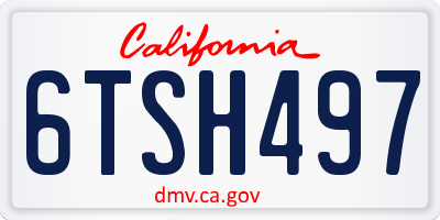 CA license plate 6TSH497