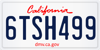 CA license plate 6TSH499