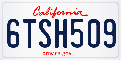 CA license plate 6TSH509