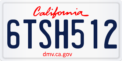 CA license plate 6TSH512