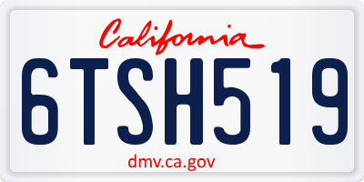 CA license plate 6TSH519