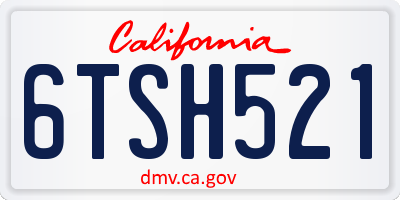 CA license plate 6TSH521