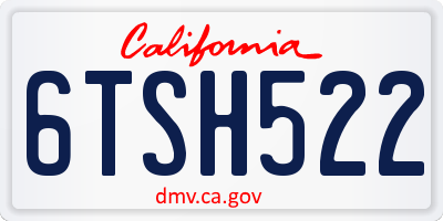 CA license plate 6TSH522