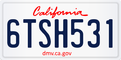 CA license plate 6TSH531