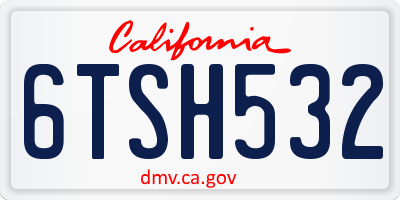 CA license plate 6TSH532