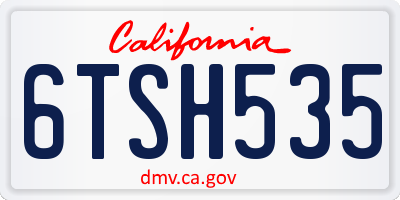 CA license plate 6TSH535