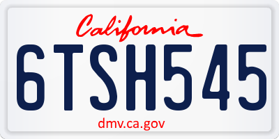 CA license plate 6TSH545