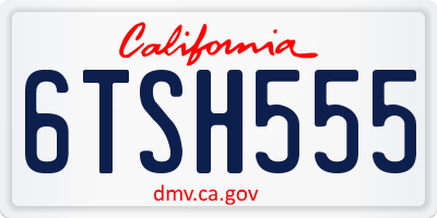 CA license plate 6TSH555