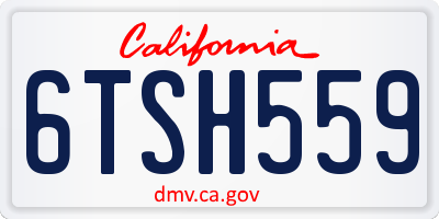 CA license plate 6TSH559