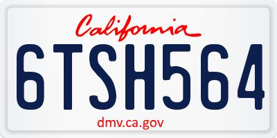 CA license plate 6TSH564
