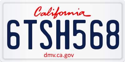 CA license plate 6TSH568