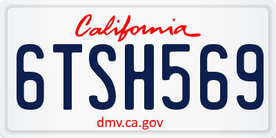 CA license plate 6TSH569