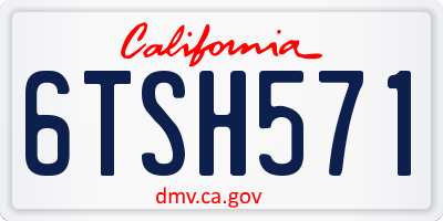 CA license plate 6TSH571