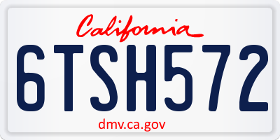 CA license plate 6TSH572