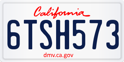 CA license plate 6TSH573