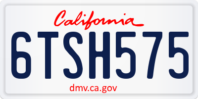 CA license plate 6TSH575