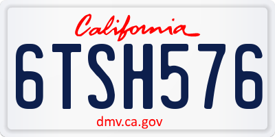 CA license plate 6TSH576