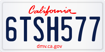 CA license plate 6TSH577