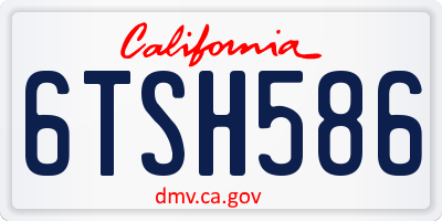 CA license plate 6TSH586
