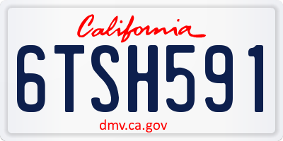 CA license plate 6TSH591
